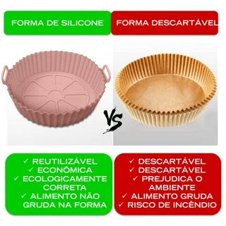 Kit Formas de Silicone para Air Fryer e Forno