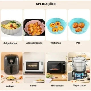 Kit Formas de Silicone para Air Fryer e Forno